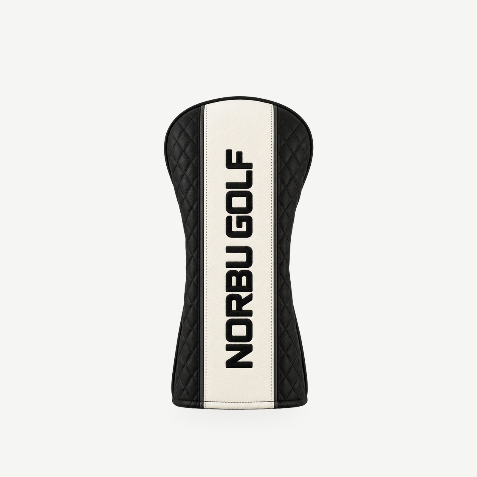 NORBU Driver Headcover in black and white, front studio view