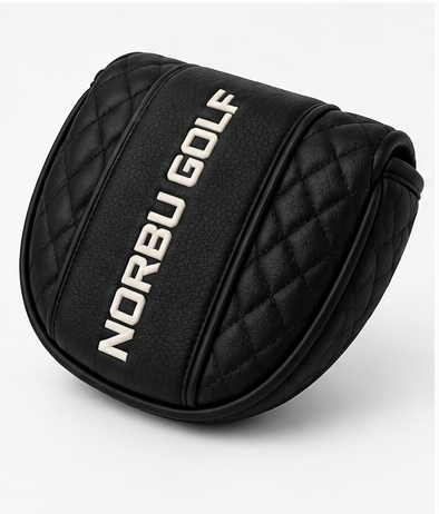 NORBU Mallet Putter Cover at an angle, showing the mallet shape and quilted panels