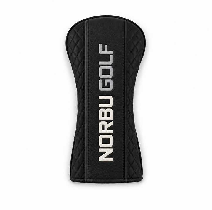 Embroidered NORBU mark on the all-black Driver Headcover