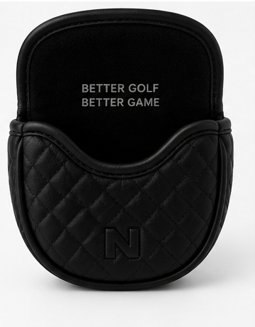 Opening of the NORBU Mallet Putter Cover, lining printed BETTER GOLF BETTER GAME