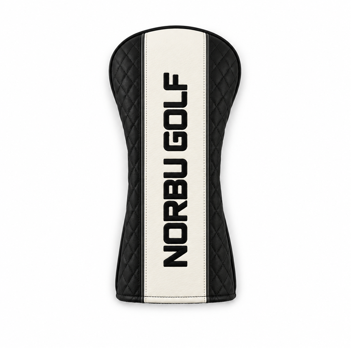 NORBU Driver Headcover in black and white, quilted construction detail