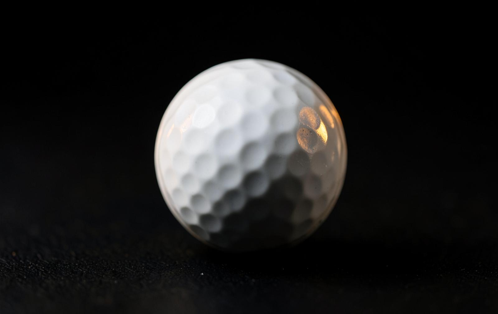 Macro view of a urethane-cover golf ball