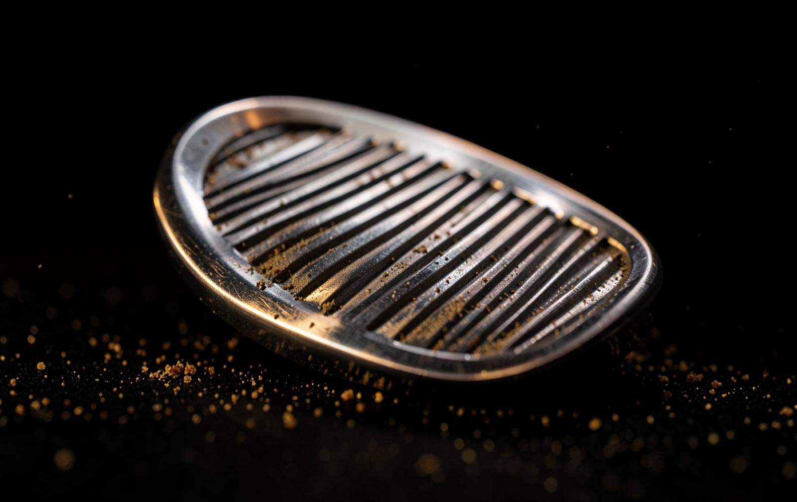 Macro view of a wedge sole and milled grooves